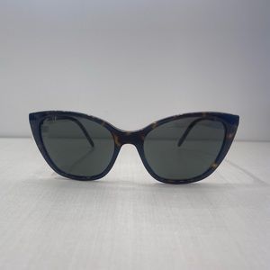 YSL thin frame Havana cat eye sunglasses